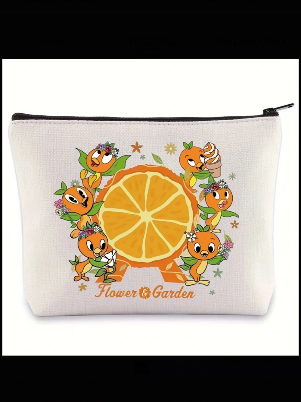 Orange Bird Makeup Bag